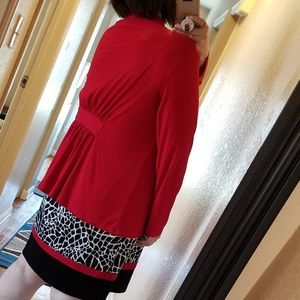 Avital Sweaters - Women's Plus Size Red Silky Cardigan Avital Sweaters - Women's Plus Size Red Silky Cardigan